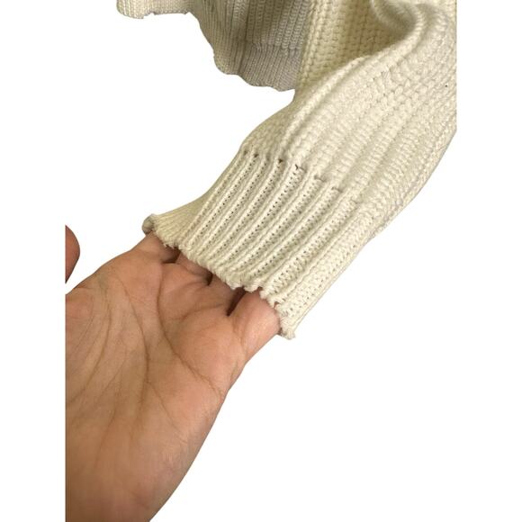 Unwine creamy white cotton FASHION long sleeves sweater size M - Picture 7 of 16